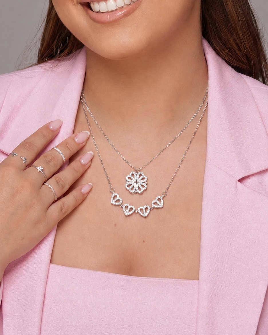 HEART CLOVER NECKLACE