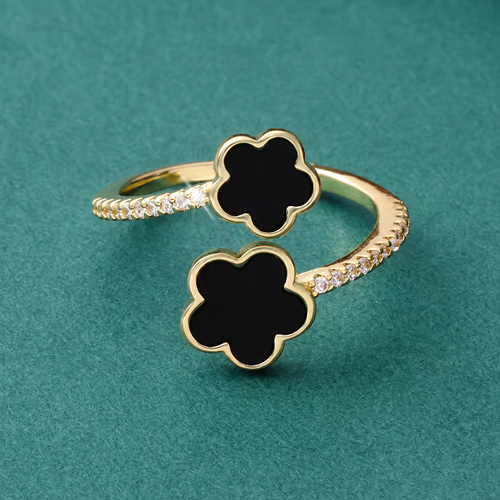 ADJUSTABLE LUCKY CLOVER RING