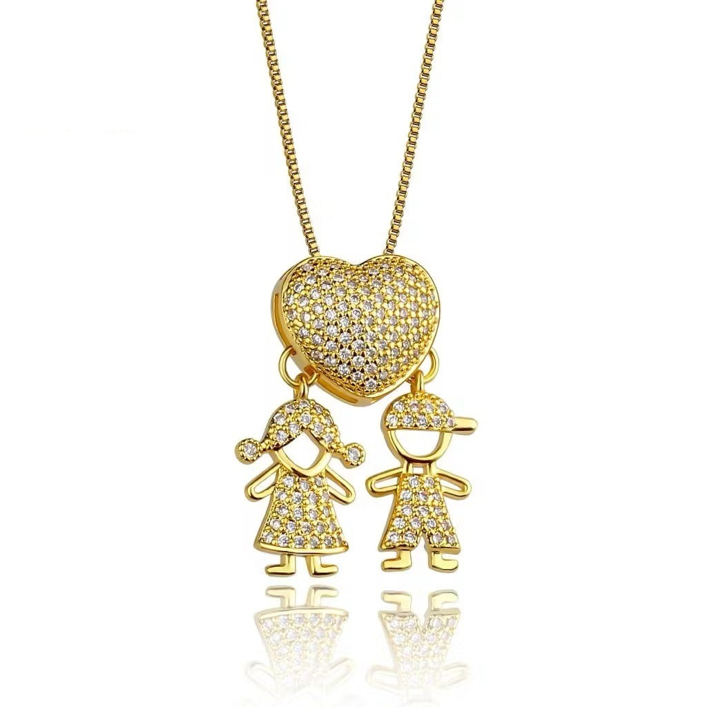 PERSONALIZED CHILDREN’S HEART NECKLACE WITH ZIRCONIA STONES