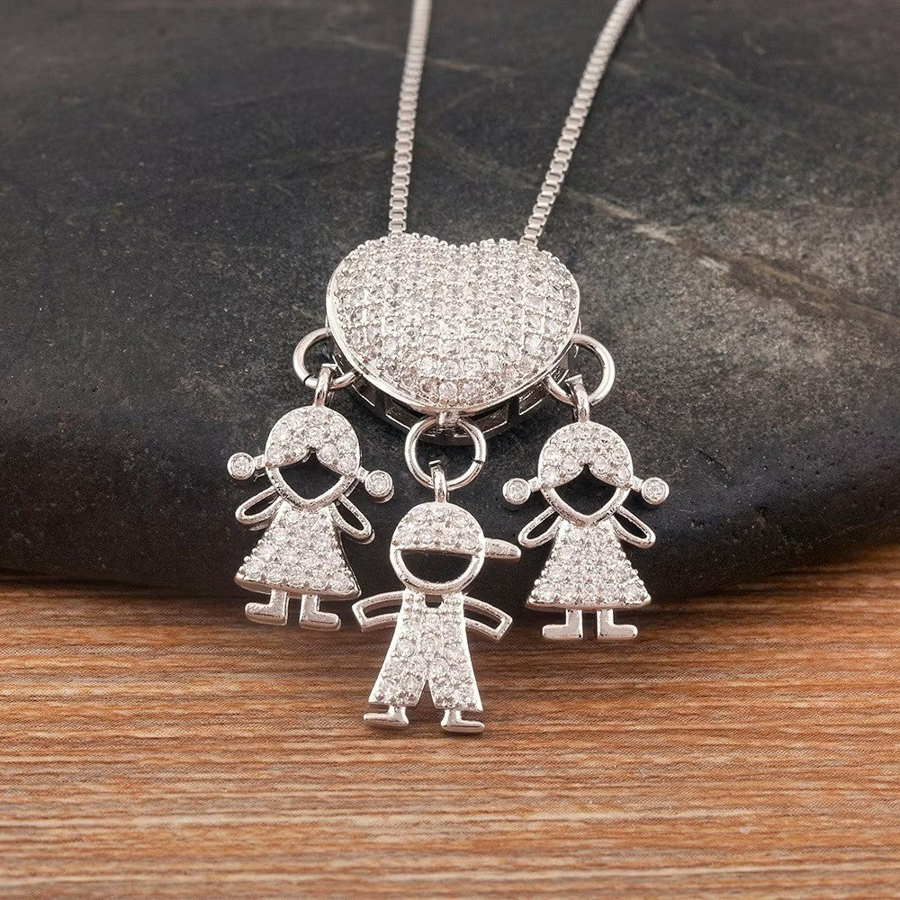 PERSONALIZED CHILDREN’S HEART NECKLACE WITH ZIRCONIA STONES