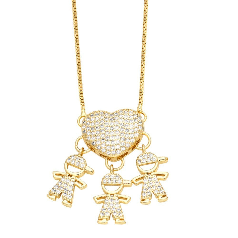 PERSONALIZED CHILDREN’S HEART NECKLACE WITH ZIRCONIA STONES