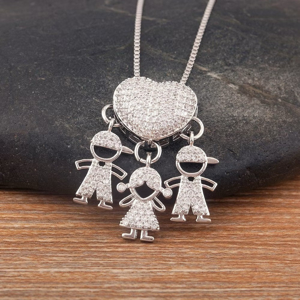 PERSONALIZED CHILDREN’S HEART NECKLACE WITH ZIRCONIA STONES