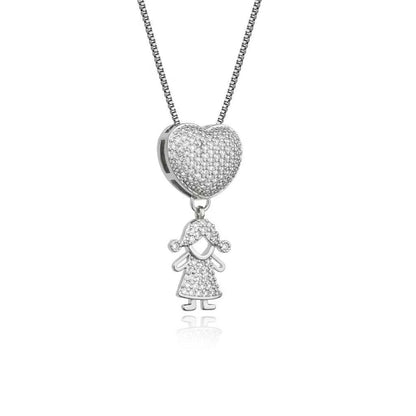 PERSONALIZED CHILDREN’S HEART NECKLACE WITH ZIRCONIA STONES