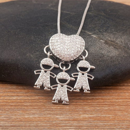 PERSONALIZED CHILDREN’S HEART NECKLACE WITH ZIRCONIA STONES